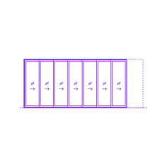 Buildings Sliding Doors Multi Slide Door Pocket 7 Panels Line Tracing Svg Vector, Free Vectors File